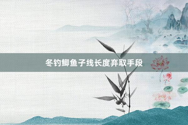 冬钓鲫鱼子线长度弃取手段